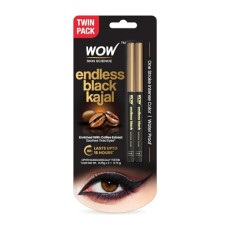 Deals, Discounts & Offers on Beauty Care - WOW Skin Science Endless Black Natural Kajal | Water Proof & Smudge Proof | Long Lasting Kajal Upto 16 long hours | No Parabens and Mineral Oils | Pack of 2