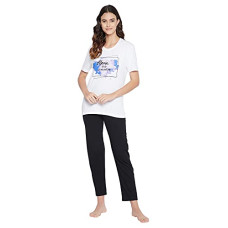 Deals, Discounts & Offers on Women - [Sizes M, XL, 2XL] Clovia Women's Cotton Printed Short Sleeves T-Shirt - White