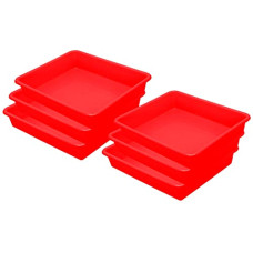 Deals and Offers on - Wonder Homeware Exel Small Tray Heavy Quality, Set of 6 Pcs, 2 LTR, Blue Yellow Color (RED) Deals, Discounts & Offers on - Wonder Homeware Exel Small Tray Heavy Quality, Set of 6 Pcs, 2 LTR, Blue Yellow Color (RED)