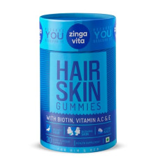 Deals and Offers on - Zingavita Hair & Skin Gummies with Biotin, Vitamin A, C & E - 30 Gummies Deals, Discounts & Offers on - Zingavita Hair & Skin Gummies with Biotin, Vitamin A, C & E - 30 Gummies
