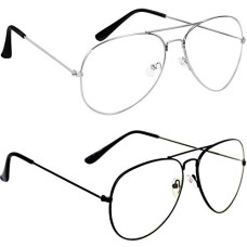 Deals, Discounts & Offers on Sunglasses & Eyewear Accessories - Dervin Unisex Adult  Sunglasses White Frame, Transparent Lens (Medium) - Pack of 2