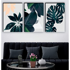 Deals and Offers on - SAF Set of 3 Preety Green Leaf Modern Art MDF Self Adhessive UV Textured Painting 27 Inch X 12 Inch(Each Painting Size 12 Inch X 9 Inch) PHC30200 Deals, Discounts & Offers on - SAF Set of 3 Preety Green Leaf Modern Art MDF Self Adhessive UV Textured Painting 27 Inch X 12 Inch(Each Painting Size 12 Inch X 9 Inch) PHC30200