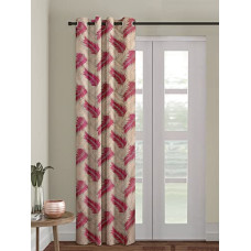 Deals, Discounts & Offers on  - Cortina 1 Piece Leaf Design Panel Eyelet Polyester Door Curtain - 7-Feet, Pink