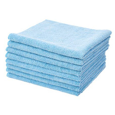 Deals, Discounts & Offers on Home Improvement - Amazon Brand - Solimo Microfibre Cleaning Cloth - 40 x 40 cm, Blue, Set of 6