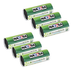 Deals, Discounts & Offers on  - Nayasa Disposable Enviorment Friendly Garbage Bags- Pack Of 6 With 30 Piece Roll, Medium Size Bags, Size 48cm X 53 cm, Black