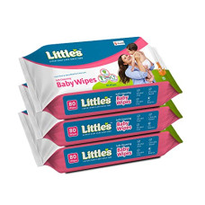Deals and Offers on - Little's Soft Cleansing Baby Wipes with Aloe Vera, Jojoba Oil and Vitamin E (80 wipes) pack of 3 Deals, Discounts & Offers on - Little's Soft Cleansing Baby Wipes with Aloe Vera, Jojoba Oil and Vitamin E (80 wipes) pack of 3