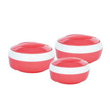 Deals, Discounts & Offers on  - PRINCEWARE Plastic Plaid Casserole Set, 3 Pcs, Pink, 3.1 Liter