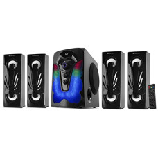 Deals, Discounts & Offers on Electronics - ZEBRONICS Indie 100 105 Watts RMS, 4.1 Speaker with Bluetooth 5.0, LED Display & Lights, Remote Control, USB, SD, AUX Input, FM Radio and Stylish Design