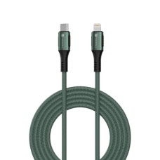 Deals, Discounts & Offers on  - Portronics Konnect CL 20W POR-1067 Type-C to 8 Pin USB 1.2M Cable With Power Delivery & 3A Quick Charge Support, Nylon Braided For All Type-C and 8 Pin Devices, Green