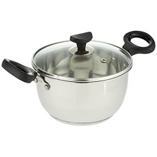 Deals, Discounts & Offers on  - Crystal Stainless Steel Casserole with Glass Lid| 180 mm |2.5 Litre | Induction Base | Sandwich Bottom | Silver