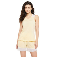 Deals, Discounts & Offers on Women - Clovia Women's Cotton Top & Shorts Set with Panels