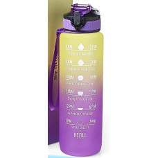Deals, Discounts & Offers on  - CROSS EFFECT 32oz Motivational Water Bottle with Time Marker, Leak-proof BPA Free Non-Toxic 1l Bottle with Carrying Strap, Perfect