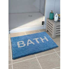 Deals and Offers on - Athom Living Polyester Blend Soft Anti Slip Designer Bath Mat (Blue, 38X58 cm, Standard) Deals, Discounts & Offers on - Athom Living Polyester Blend Soft Anti Slip Designer Bath Mat (Blue, 38X58 cm, Standard)