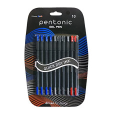 Deals and Offers on Stationery - Pentonic 0.6 mm Gel Pen Blister Pack | Black Body | 4 Blue, 4 Black & 2 Red Ink | Set of 10 Deals, Discounts & Offers on Stationery - Pentonic 0.6 mm Gel Pen Blister Pack | Black Body | 4 Blue, 4 Black & 2 Red Ink | Set of 10