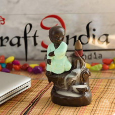 Deals and Offers on - eCraftIndia Karate Style Monk Buddha Decorative Showpiece with 10 Free Smoke Backflow Scented Cone Incenses Deals, Discounts & Offers on - eCraftIndia Karate Style Monk Buddha Decorative Showpiece with 10 Free Smoke Backflow Scented Cone Incenses