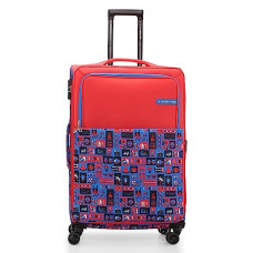 Deals and Offers on - Nasher Miles India Soft-Sided Polyester Printed Luggage Bag Check-in Luggage Red Blue 28 inch |75cm Trolley Bag Deals, Discounts & Offers on - Nasher Miles India Soft-Sided Polyester Printed Luggage Bag Check-in Luggage Red Blue 28 inch |75cm Trolley Bag