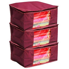 Deals and Offers on - Ascension 9inch Non Woven Saree Cover Set Saree Cover Designer/Wardrobe Organiser/Regular Clothes Bag Front Transparent window (Maroon) (Pack of 3) Deals, Discounts & Offers on - Ascension 9inch Non Woven Saree Cover Set Saree Cover Designer/Wardrobe Organiser/Regular Clothes Bag Front Transparent window (Maroon) (Pack of 3)