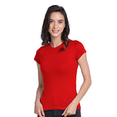 Deals and Offers on Women - Bewakoof Women's Solid 100% Cotton T-Shirt - Slim Fit, Round Neck, Half Sleeves Deals, Discounts & Offers on Women - Bewakoof Women's Solid 100% Cotton T-Shirt - Slim Fit, Round Neck, Half Sleeves