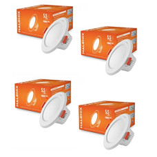 Deals, Discounts & Offers on  - Halonix Kornet 5.5-Watt Junction Box Warm White Led Downlighter| Cut Out- 3 inch | Surge Protection - Upto 4 KV (Pack of 4, Yellow)