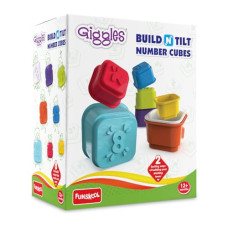 Deals, Discounts & Offers on  - Giggles - Build N Tilt Number Cubes, Multicolour Cubes, Cubes with Numbers, Stack and Nest, 12 Months and Above, 2 Modes of Stacking Straight Stack and Slant Stack