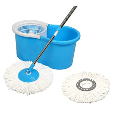 Deals and Offers on Home Improvement - Jaimy 360 Spin Blue Bucket Mop Set with an Additional Microfiber Reffils ( Colour May Vary)-5 Deals, Discounts & Offers on Home Improvement - Jaimy 360 Spin Blue Bucket Mop Set with an Additional Microfiber Reffils ( Colour May Vary)-5