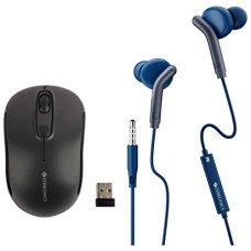 Deals and Offers on - ZEBRONICS Zeb-Dash Plus 2.4GHz High Precision Wireless Mouse & Zeb-Bro in Ear Wired Earphones with Mic, 3.5mm Audio Jack, 10mm Drivers, Phone/Tablet Compatible(Blue) Deals, Discounts & Offers on - ZEBRONICS Zeb-Dash Plus 2.4GHz High Precision Wireless Mouse & Zeb-Bro in Ear Wired Earphones with Mic, 3.5mm Audio Jack, 10mm Drivers, Phone/Tablet Compatible(Blue)