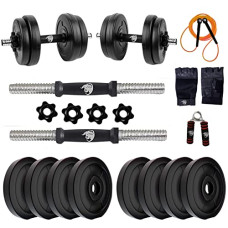 Deals and Offers on - BULLAR Adjustable Dumbbells Set 8 Kg to 20 Kg with Pair of Dumbbell Rods and PVC Weight Plates with Gym Accessories (20 kg) Deals, Discounts & Offers on - BULLAR Adjustable Dumbbells Set 8 Kg to 20 Kg with Pair of Dumbbell Rods and PVC Weight Plates with Gym Accessories (20 kg)