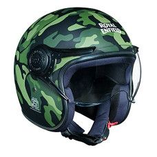 Deals, Discounts & Offers on  - Royal Enfield Open Face Helmet with Jet Visor Camo Olive, Size: L(59-60cm)