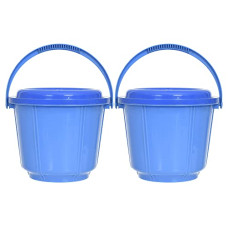 Deals and Offers on - Kuber Industries Small Multiuses Plastic Kitchen & Pantry Storage Container/Bucket with Handle & Lid, 5 LTR.- Pack of 2 (Blue)-47KM01231 Deals, Discounts & Offers on - Kuber Industries Small Multiuses Plastic Kitchen & Pantry Storage Container/Bucket with Handle & Lid, 5 LTR.- Pack of 2 (Blue)-47KM01231