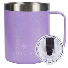 Deals, Discounts & Offers on  - SOLARA Insulated Coffee Mug with Lid, Travel Mug with Lid, Stainless Steel Hot Water Cup, Travel Mugs for Hot and Cold with Handle, Insulated Cup