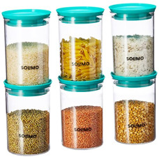 Deals, Discounts & Offers on  - Amazon Brand - Solimo Airtight Plastic Storage Containers, Set of 6 (900 ml each) (Blue)
