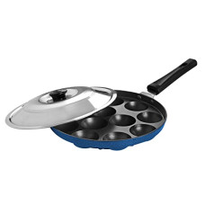 Deals, Discounts & Offers on Cookware - PANCA 12 Cavity Appam Maker Non Stick with lid,Aluminum Pan, Appe Maker, Appe Pan, Appe Tawa (Blue)