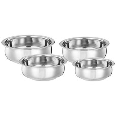 Deals, Discounts & Offers on Cookware - Amazon Brand - Solimo Stainless Steel Handi Set size 15cm,16 cm,19cm,21cm (4 pieces, 750ml, 1100ml, 1500ml and 1900ml)