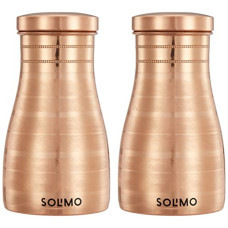 Deals, Discounts & Offers on  - Amazon Brand - Solimo Copper Water Bottle | Bedside Carafe with Glass Lining | 1000 ml (Set of 2)