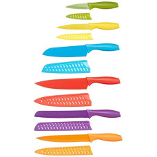 Deals and Offers on - Amazon Basics 6 Stainless-Steel Colored Knives Set with Knife Covers Deals, Discounts & Offers on - Amazon Basics 6 Stainless-Steel Colored Knives Set with Knife Covers