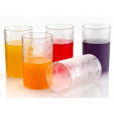 Deals, Discounts & Offers on  - LEAWALL Plastic Unbreakable Water,Juice, Drinking Glass Set Glass Set (250 ml, Glass) Glass Set (Blur Transparent Diamond Triangles, 6)