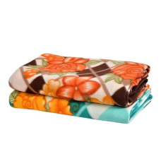Deals, Discounts & Offers on  - BSB HOME Printed Polar Fleece Single Bed All Season Blanket/Comforter/Dohar 250TC - Pack of 2 (58x88 Inch, Multicolour, Pink, Orange, Rust and Red)