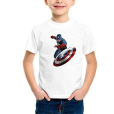 Deals, Discounts & Offers on Men - More & More Unisex-Child Regular Fit Captain America Printed Tshirt