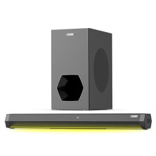 Deals, Discounts & Offers on Electronics - VW Hunter Bar | 160W Soundbar | 2.1 Channel Home Theatre | Deep Bass from 6.5 Subwoofer | Multiple Connectivity | 4 EQ Modes | Sleek Remote & LED Light (Black)