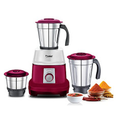 Deals and Offers on - Prestige 500 Watts Orion Mixer Grinder with 3 Stainless Steel Jars |2 years warranty| Red & White Deals, Discounts & Offers on - Prestige 500 Watts Orion Mixer Grinder with 3 Stainless Steel Jars |2 years warranty| Red & White