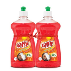 Deals and Offers on - Giffy Liquid Dish Wash Gel with Turbo Boosters| 50% More Effective| Natural Mild Fragrance Removes Odour| Easy Lather & Easy Rinse Off Formulation| Leaves No White Residue| Safe On Hands| 500ml Deals, Discounts & Offers on - Giffy Liquid Dish Wash Gel with Turbo Boosters| 50% More Effective| Natural Mild Fragrance Removes Odour| Easy Lather & Easy Rinse Off Formulation| Leaves No White Residue| Safe On Hands| 500ml