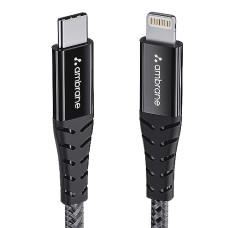 Deals, Discounts & Offers on  - Ambrane Type-C to Lightning Cable, 22.5W Fast Charging, 480Mbps Data Sync Cable Compatible with iPhone, iPad, Macbook, iMac, AirPods, 1.25m (ABTL-125 Black)
