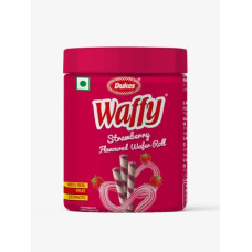 Deals, Discounts & Offers on  - Dukes Waffy Strawberry flavoured Wafer roll Jar (250g)