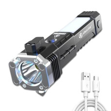 Deals, Discounts & Offers on  - Torch Light,LED 3W Torch Light Rechargeable Torch Flashlight,Long Distance Beam Range Car Rescue Torch with Hammer Window Glass and Seat Belt Cutter Built