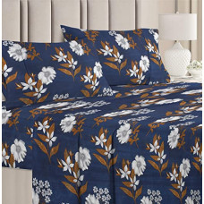 Deals, Discounts & Offers on  - BSB HOME Premium Double Bedsheet with 2 Pillow Covers - 160 TC Supersoft Microfiber - Breathable & Wrinkle Free - 3 Pcs Set | Blue & Brown
