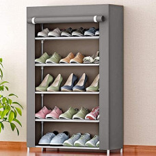 Deals and Offers on - Ebee 5 Shalves Shoe Cabinet (Grey) Deals, Discounts & Offers on - Ebee 5 Shalves Shoe Cabinet (Grey)