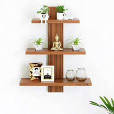 Deals, Discounts & Offers on Furniture - Furniture Cafe Wooden Wall Shelves for Living Room | Wall Shelf for Home Decor Items | Floating Book Rack