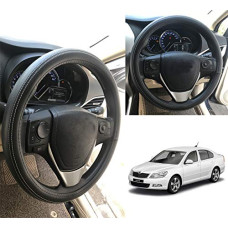 Deals and Offers on - Oshotto Artifical Leather SC-13 Car Steering Cover Compatible with Skoda Laura (Black with White Thread) Deals, Discounts & Offers on - Oshotto Artifical Leather SC-13 Car Steering Cover Compatible with Skoda Laura (Black with White Thread)