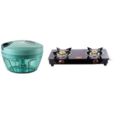 Deals, Discounts & Offers on  - Pigeon 2 burner Gas Stove & Chopper Combo