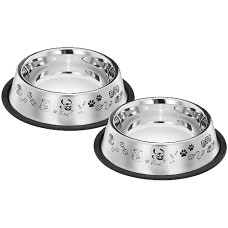 Deals, Discounts & Offers on  - Amazon basics Stainless Steel Printed Pet Bowl,700Ml Pack of 2,Cat